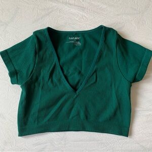 Garage Green V-neck Short Sleeve